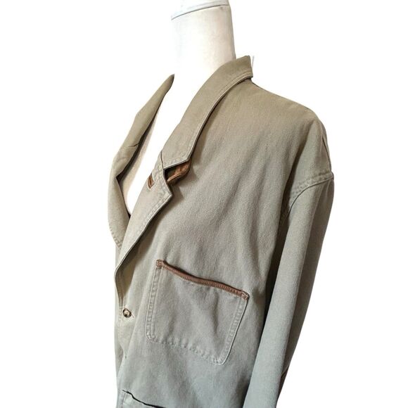 Orvis Zambezi Leather Trim Hunting Outdoor Safari Jacket Blazer Mesh Men's XL - Picture 7 of 16